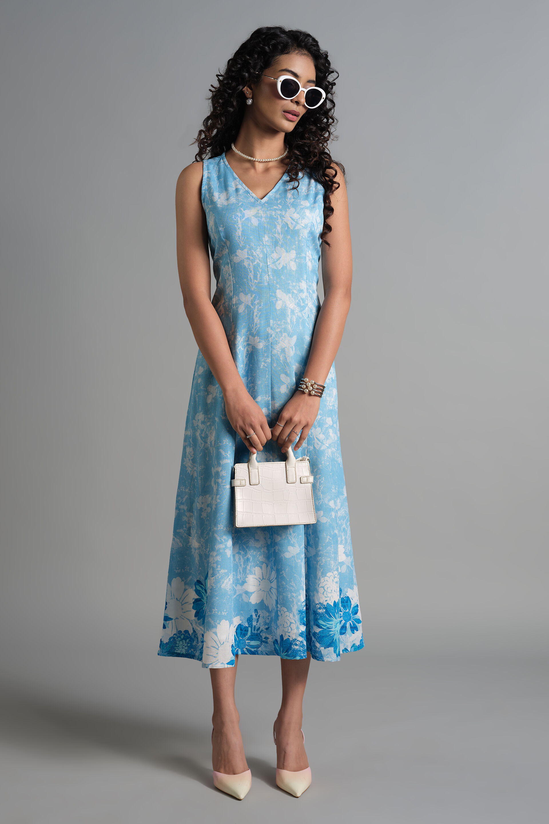 Aqualine Dress, Blue, image 3